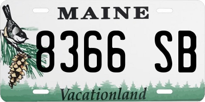 ME license plate 8366SB