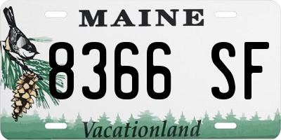 ME license plate 8366SF