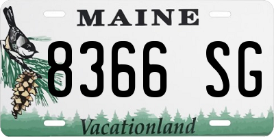 ME license plate 8366SG