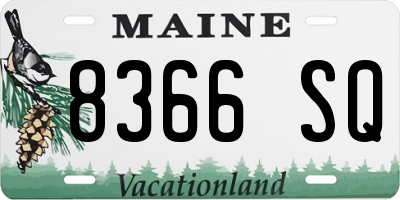 ME license plate 8366SQ
