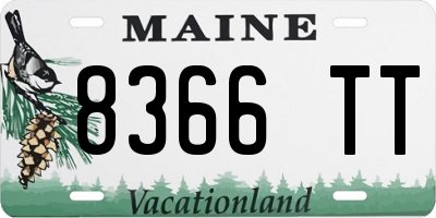 ME license plate 8366TT