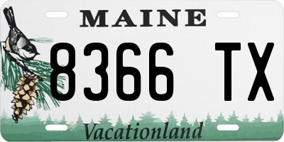 ME license plate 8366TX