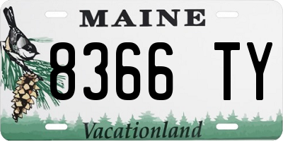 ME license plate 8366TY