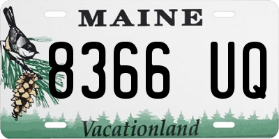 ME license plate 8366UQ