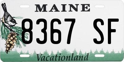 ME license plate 8367SF