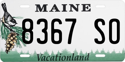 ME license plate 8367SO