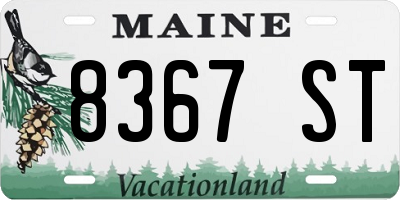 ME license plate 8367ST