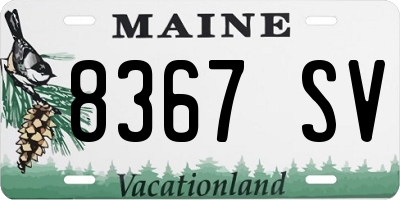 ME license plate 8367SV
