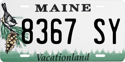 ME license plate 8367SY