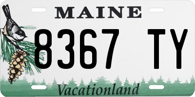 ME license plate 8367TY