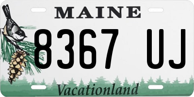 ME license plate 8367UJ