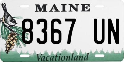 ME license plate 8367UN