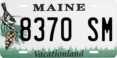 ME license plate 8370SM