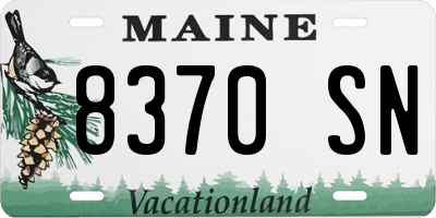 ME license plate 8370SN