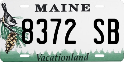 ME license plate 8372SB