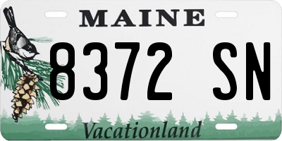 ME license plate 8372SN