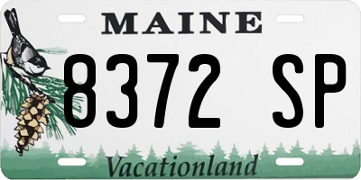 ME license plate 8372SP