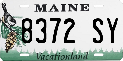 ME license plate 8372SY