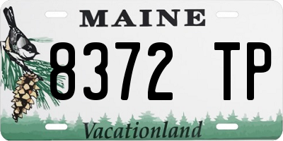 ME license plate 8372TP