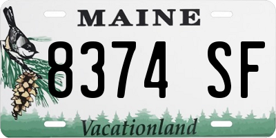 ME license plate 8374SF