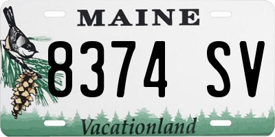 ME license plate 8374SV