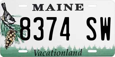 ME license plate 8374SW