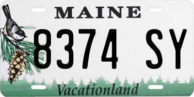 ME license plate 8374SY