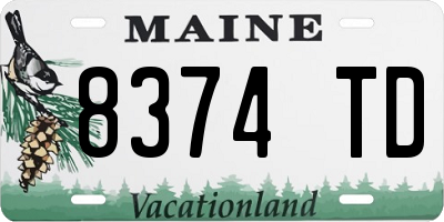 ME license plate 8374TD