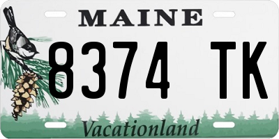 ME license plate 8374TK
