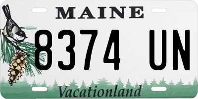 ME license plate 8374UN