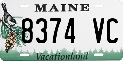 ME license plate 8374VC