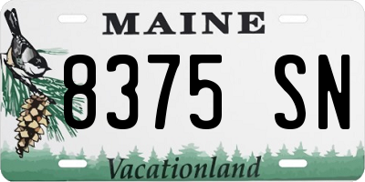ME license plate 8375SN