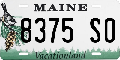 ME license plate 8375SO