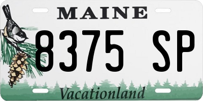 ME license plate 8375SP