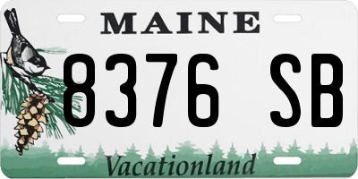 ME license plate 8376SB