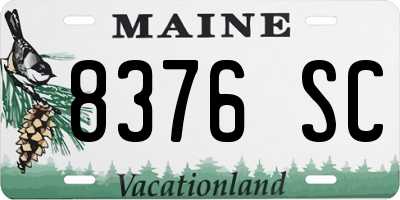 ME license plate 8376SC