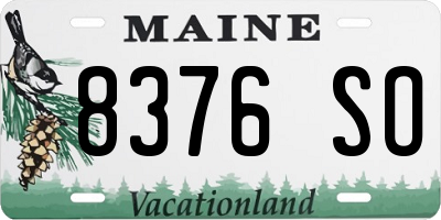ME license plate 8376SO