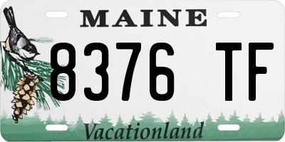 ME license plate 8376TF