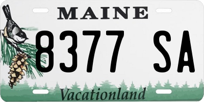 ME license plate 8377SA