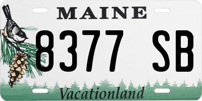 ME license plate 8377SB