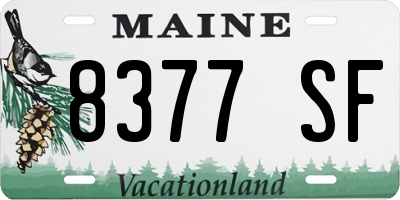 ME license plate 8377SF