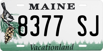 ME license plate 8377SJ