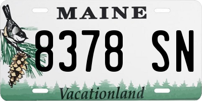ME license plate 8378SN