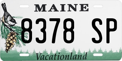 ME license plate 8378SP