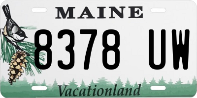 ME license plate 8378UW