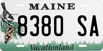 ME license plate 8380SA