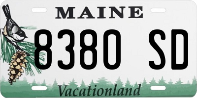 ME license plate 8380SD