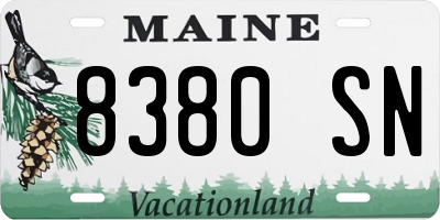 ME license plate 8380SN