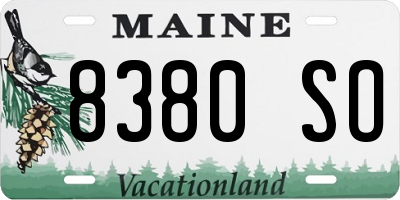 ME license plate 8380SO