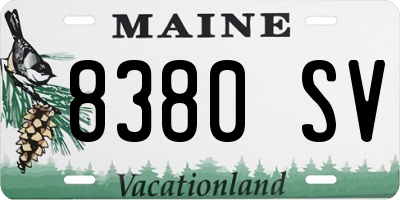 ME license plate 8380SV